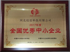 “2017年度全国优秀中小企业”荣誉称